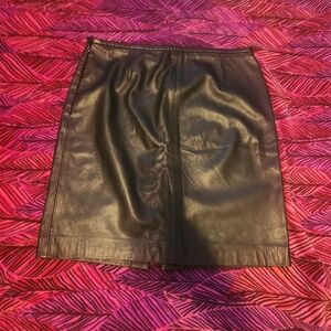 Club Monaco Black Leather Skirt SIZE 10